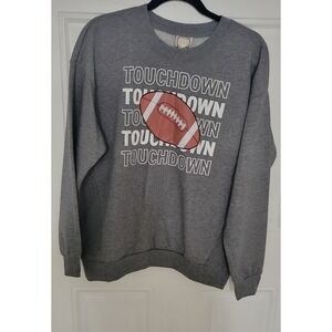Tru Self size M gray crew‎ neck Touchdown sweatshirt plus